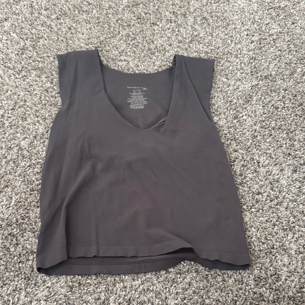 Free People Charcoal Sleeveless V-Neck Tank